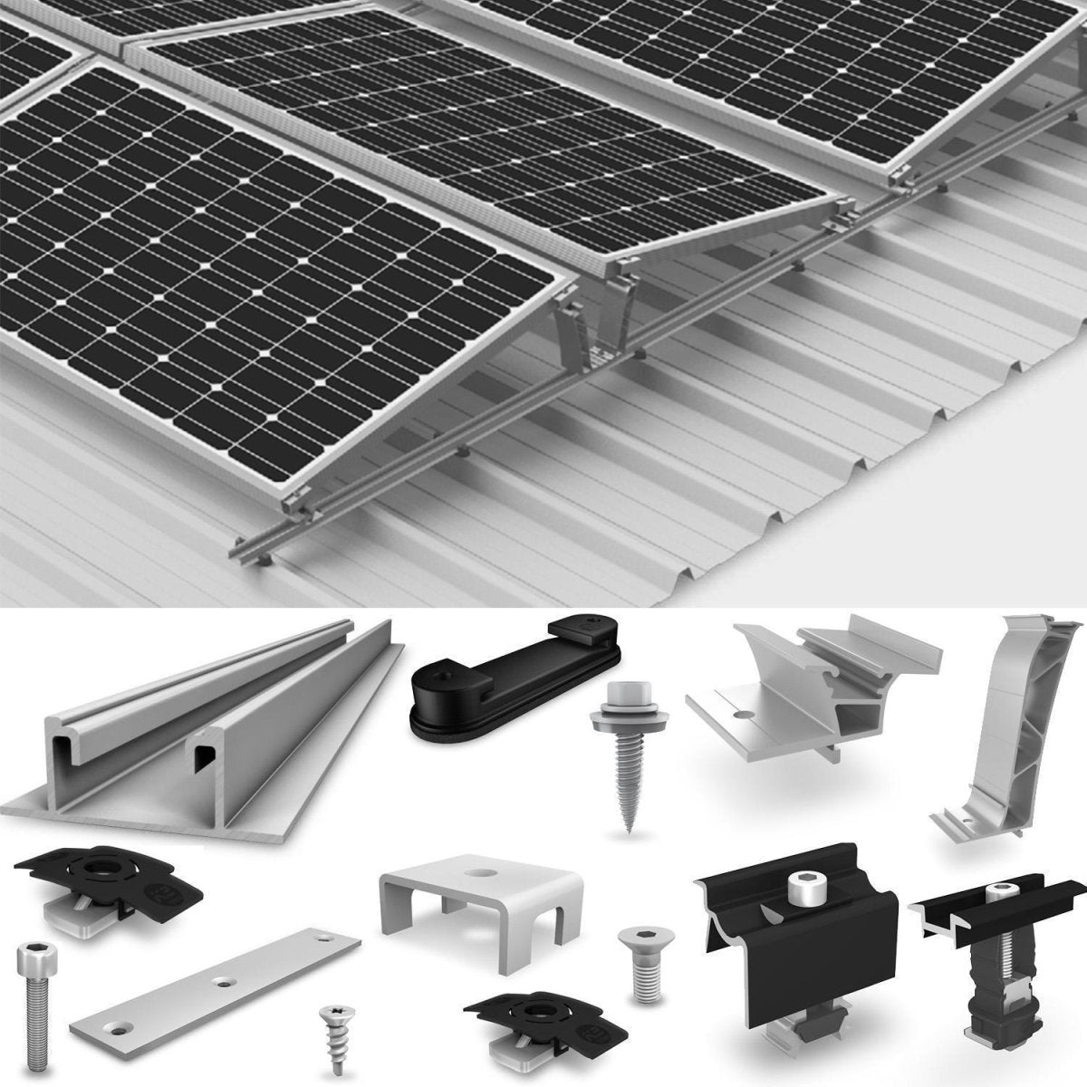 K2 Systems Flachdach Ost/West D-Dome Montageset für 10 Module